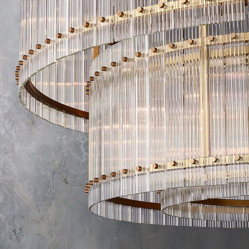 San Marc Handmade Glass 2-Tier Round Chandelier 48"-Sylvia Space