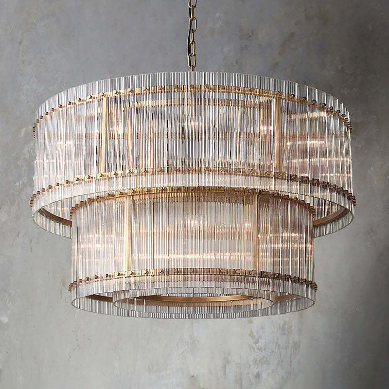 San Marc Handmade Glass 2-Tier Round Chandelier 48"-Sylvia Space