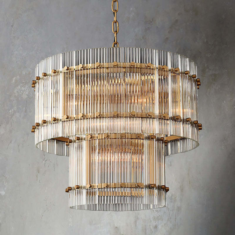 San Marc Handmade Glass 2-Tier Round Chandelier 22"-Sylvia Space
