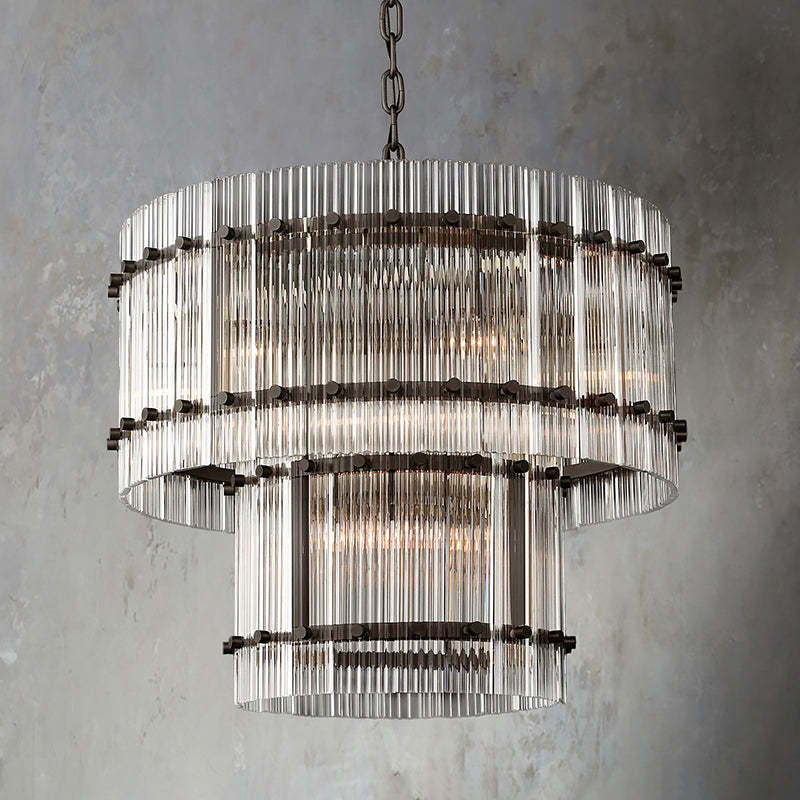 San Marc Handmade Glass 2-Tier Round Chandelier 22"-Sylvia Space