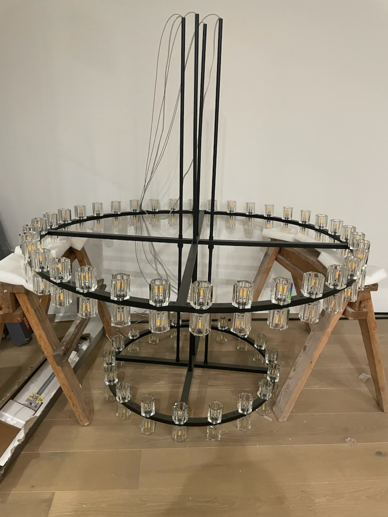 Arcardes Led Round Two-Tier Chandelier For Crystal Cup 60"
