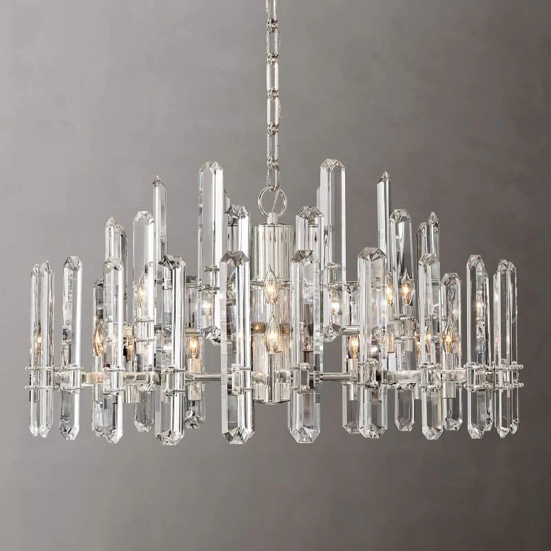 Bonnieo Faceted Crystal Round Chandelier 36"