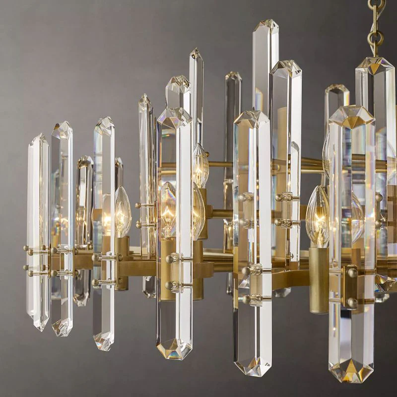 Bonnieo Faceted Crystal Round Chandelier 48"