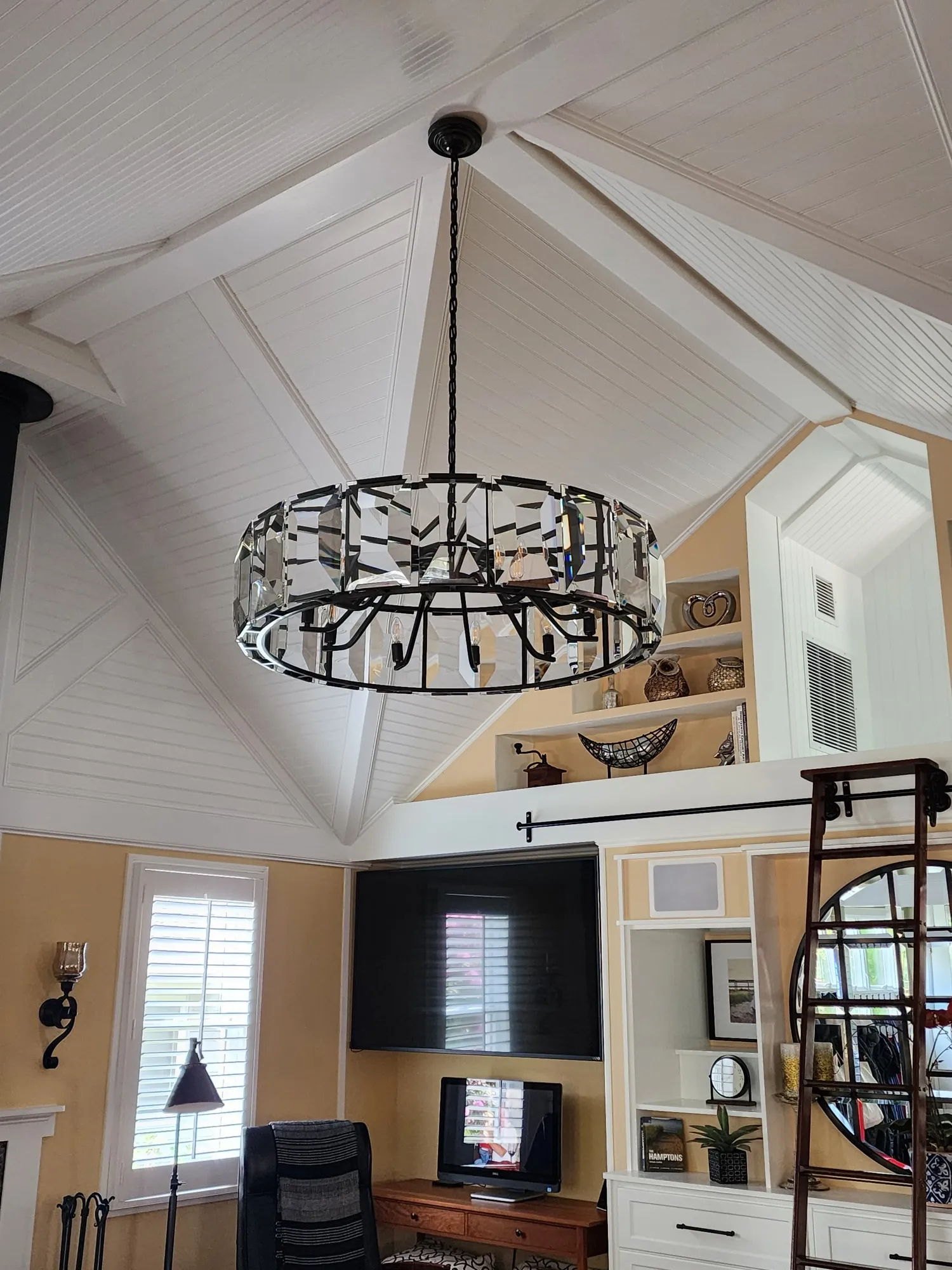 Harlow Faceted Crystal Round Chandelier 38"