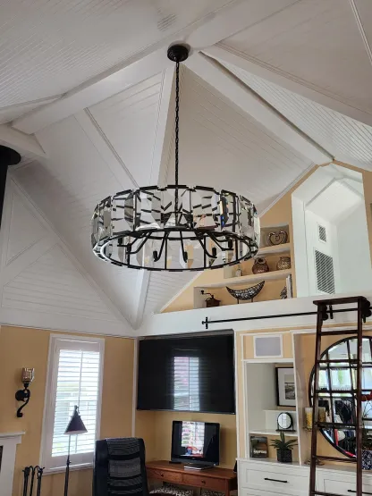 Harlow Faceted Crystal Round Chandelier 38"