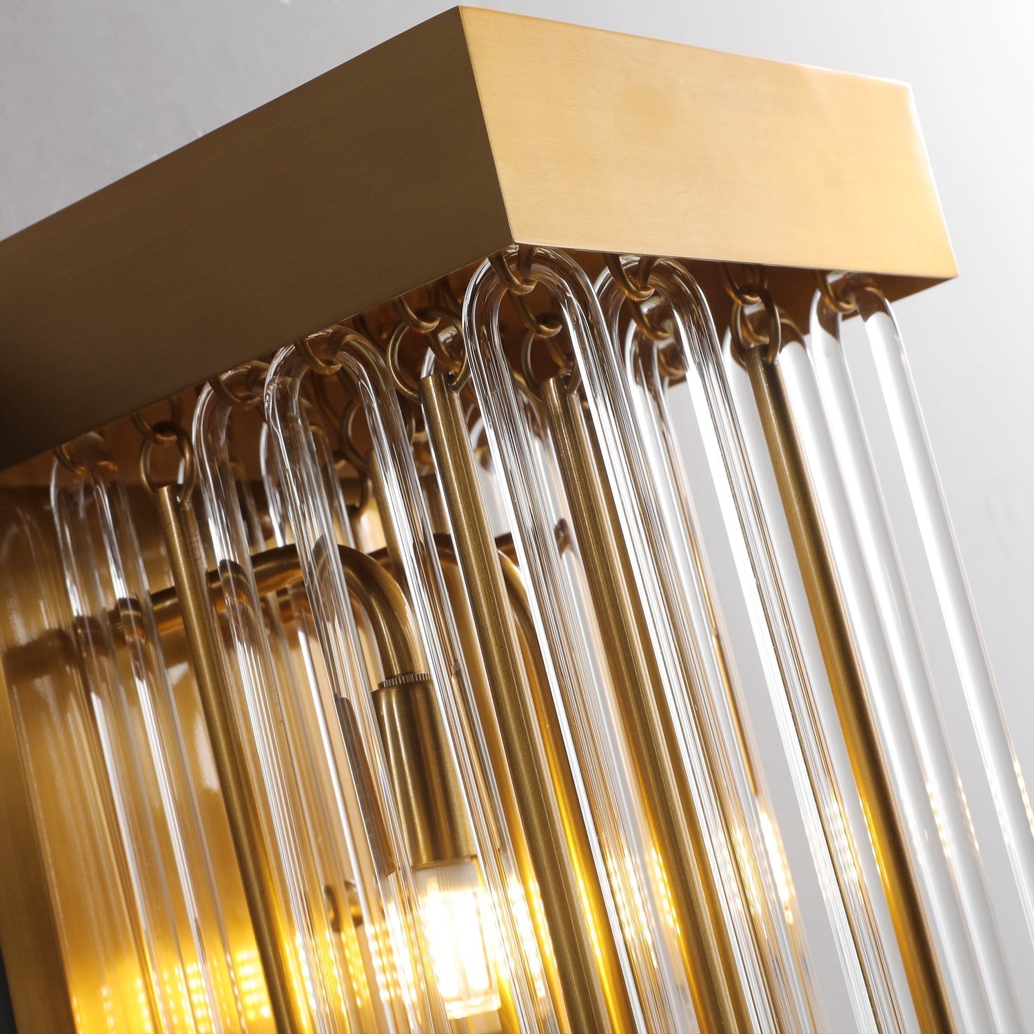 Cascade Glass Brass Wall Sconce-Sylvia Space