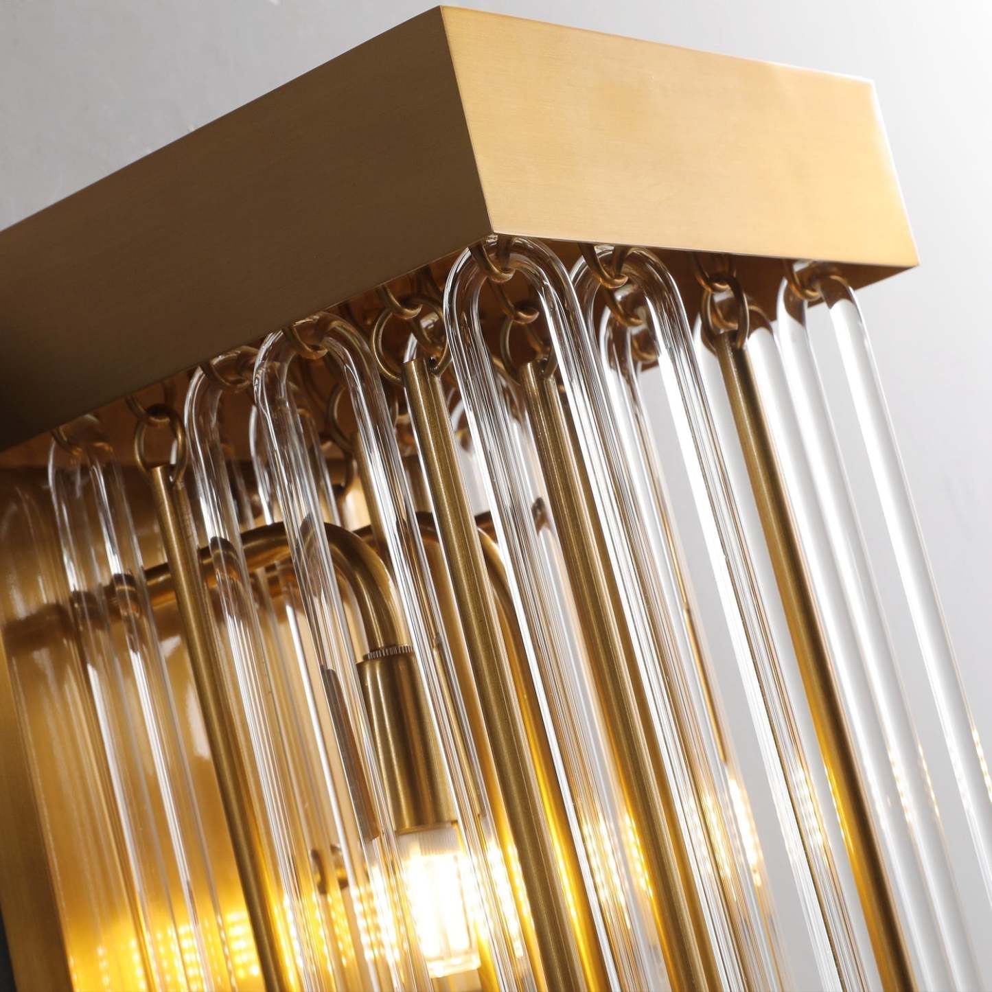 Cascade Glass Brass Wall Sconce-Sylvia Space