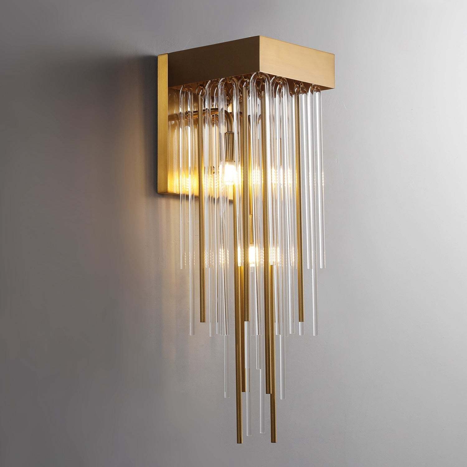Cascade Glass Brass Wall Sconce-Sylvia Space