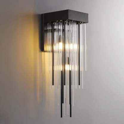 Cascade Glass Brass Wall Sconce-Sylvia Space