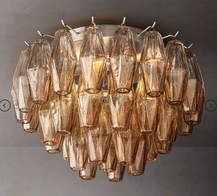 Chara Flushmount - brushed nickel finish /Smoke Glass