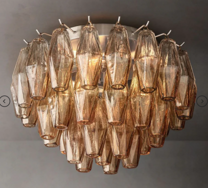 Chara Flushmount - brushed nickel finish /Smoke Glass