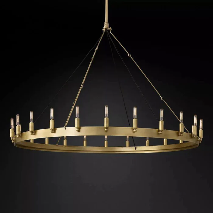 Caminy Vintage Filament Round Chandelier 50"