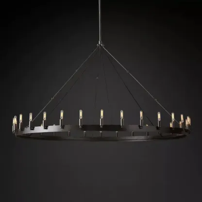 Caminy Vintage Filament Round Chandelier 63"
