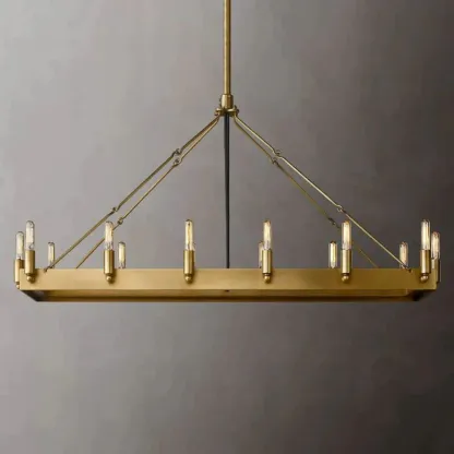 Caminy Vintage Filament Rectangular Chandelier