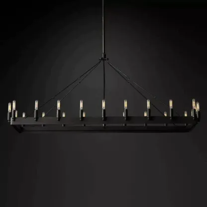 Caminy Vintage Filament Rectangular Chandelier