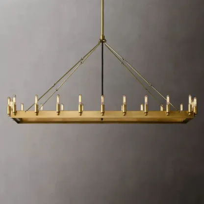 Caminy Vintage Filament Rectangular Chandelier
