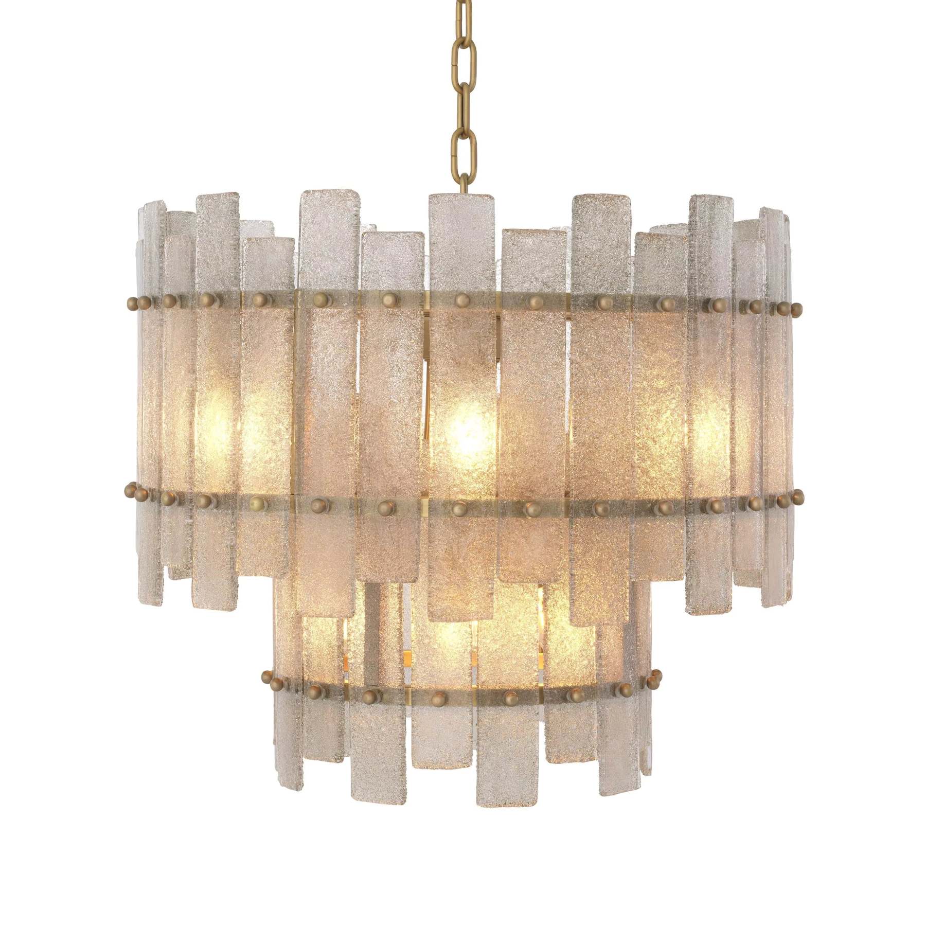 Caprera Modern Brass Chandelier - (Antique Brass Finish | Hand Blown Glass) - Eichholtz-Sylvia Space