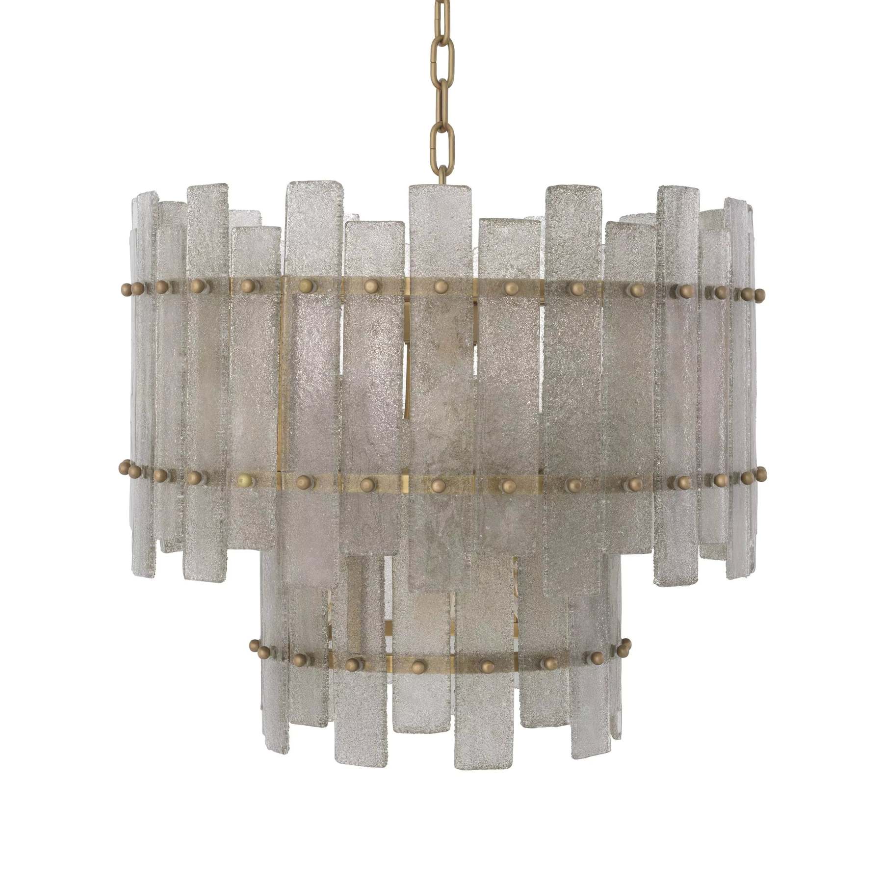 Caprera Modern Brass Chandelier - (Antique Brass Finish | Hand Blown Glass) - Eichholtz-Sylvia Space