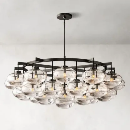 CABRETTE CLEAR GLASS ROUND CHANDELIER 60"