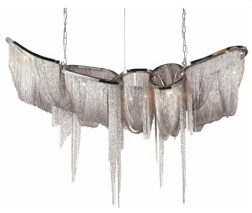Chrome Chandelier With Aluminum Chains