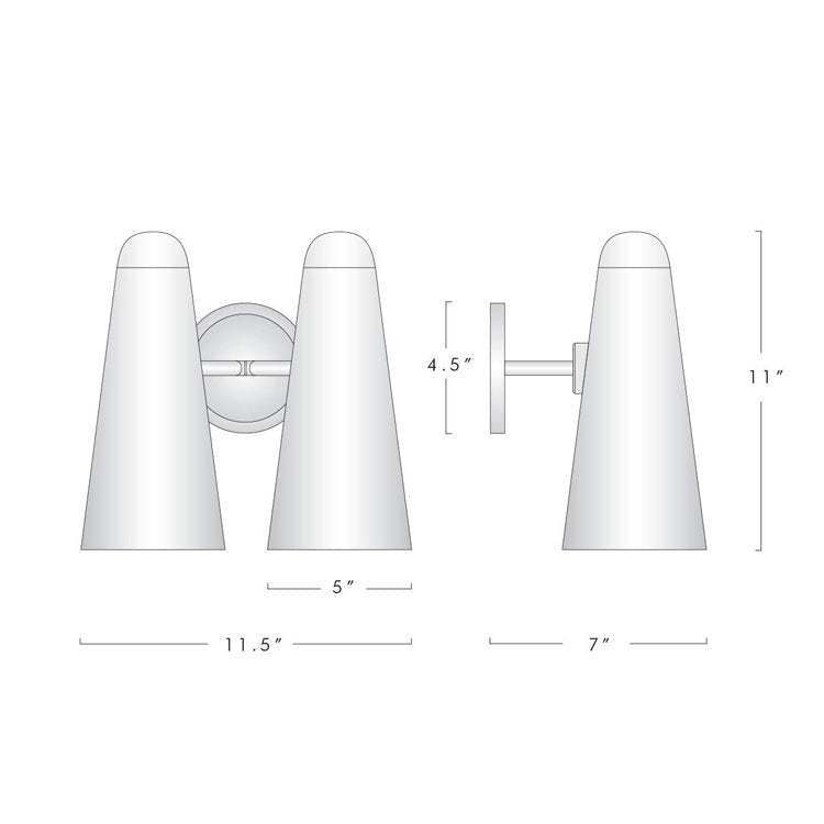 Gloria White Ceram Double Shade Wall Sconce-Sylvia Space