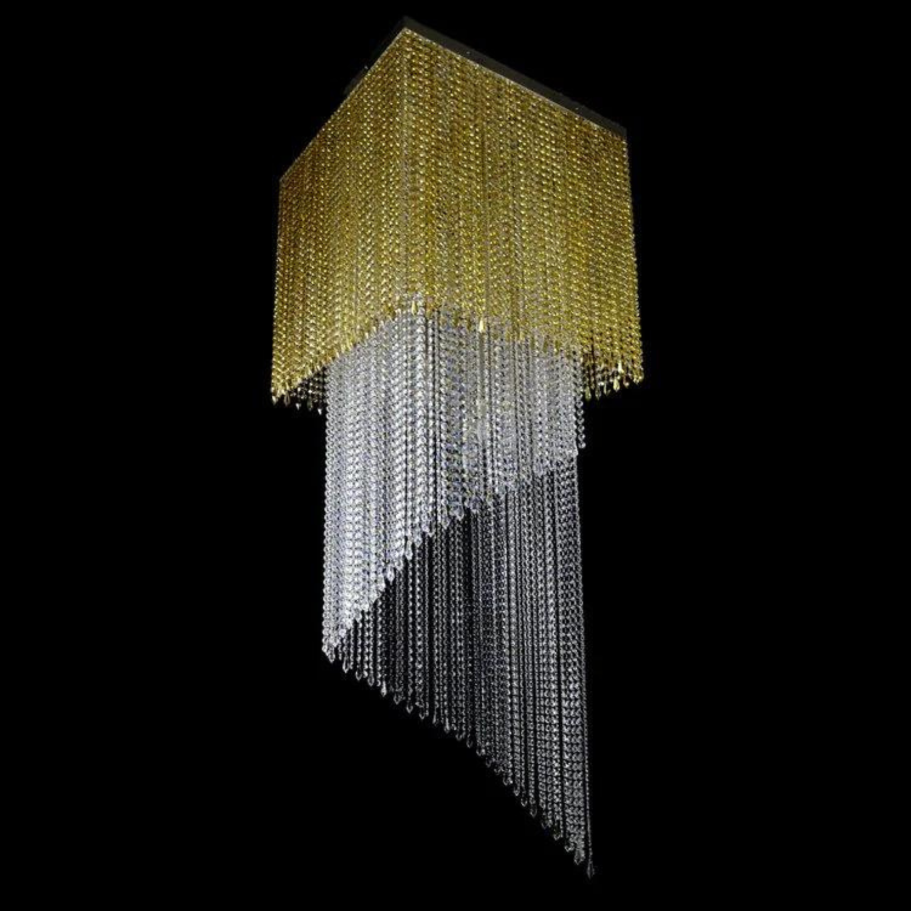 Cube 16 Light Modern Glass Chandelier - Wranovsky-Sylvia Space