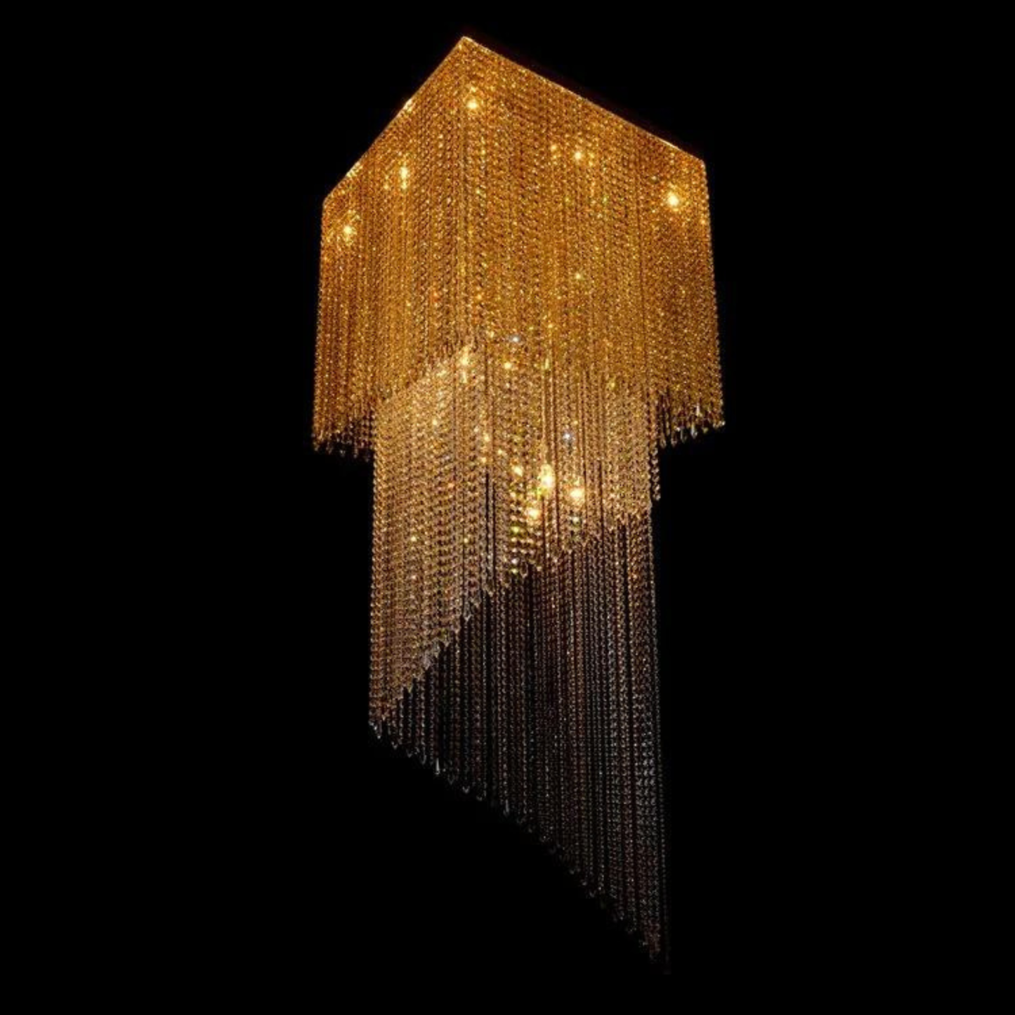 Cube 16 Light Modern Glass Chandelier - Wranovsky-Sylvia Space