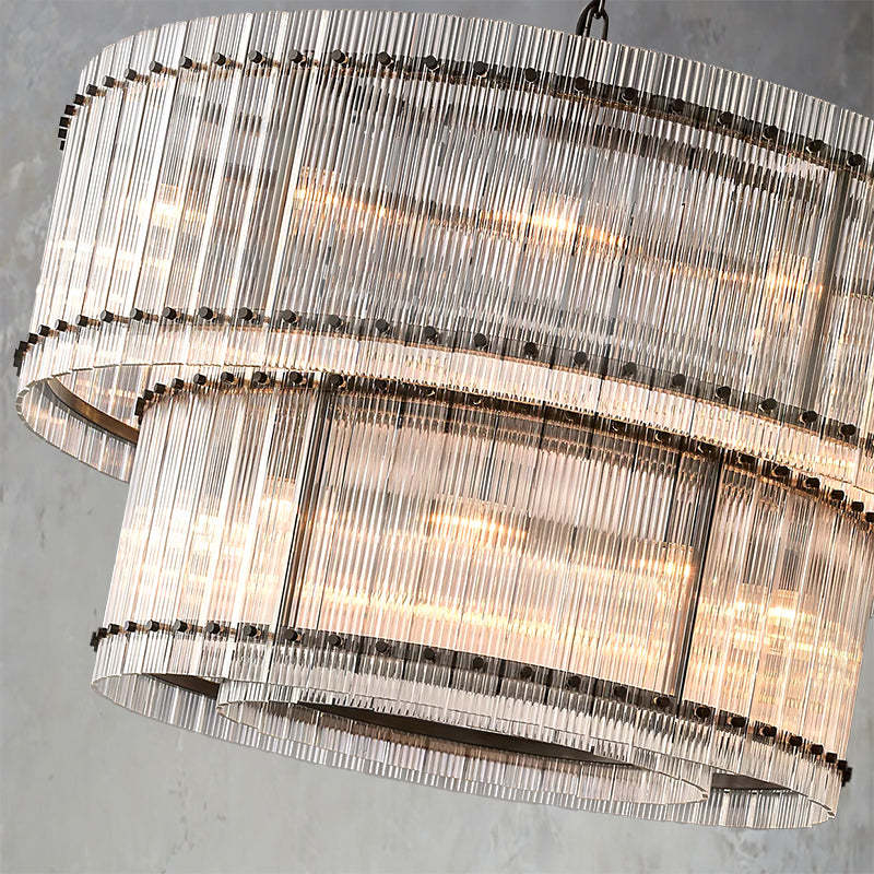 San Marc Handmade Glass 2-Tier Round Chandelier 48"-Sylvia Space