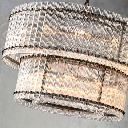 San Marc Handmade Glass 2-Tier Round Chandelier 48"-Sylvia Space