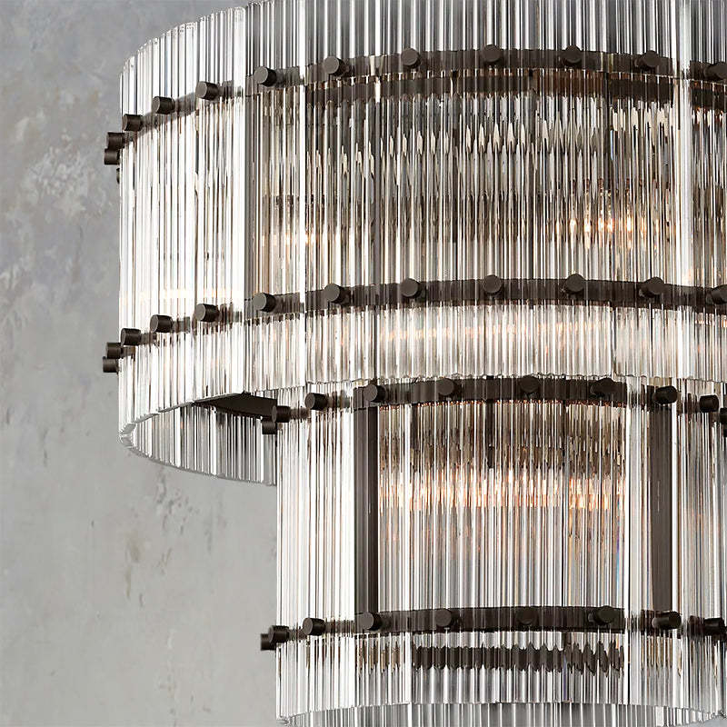 San Marc Handmade Glass 2-Tier Round Chandelier 22"-Sylvia Space