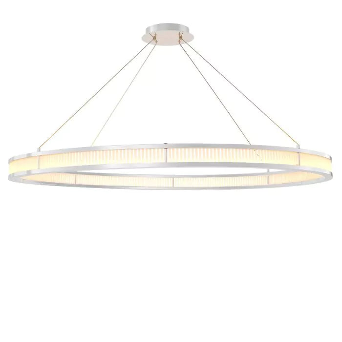 Damien XL Modern Chandelier (Nickel & Frosted Glass Finish) - Eichholtz-Sylvia Space