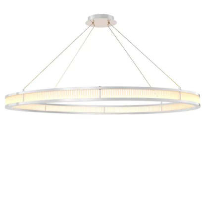Damien XL Modern Chandelier (Nickel & Frosted Glass Finish) - Eichholtz-Sylvia Space