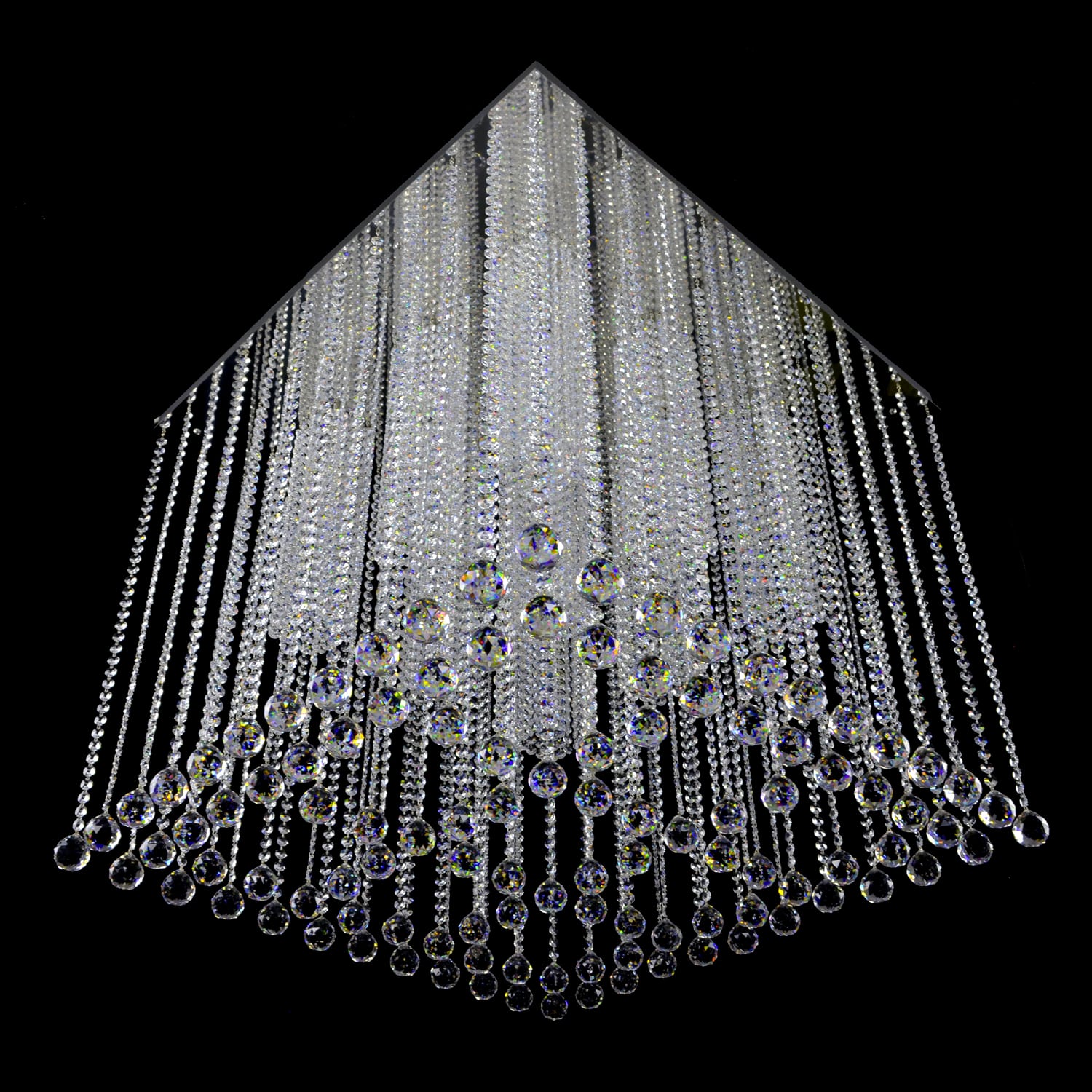 December 9 Light Flush Mount Modern Glass Chandelier - Wranovsky-Sylvia Space