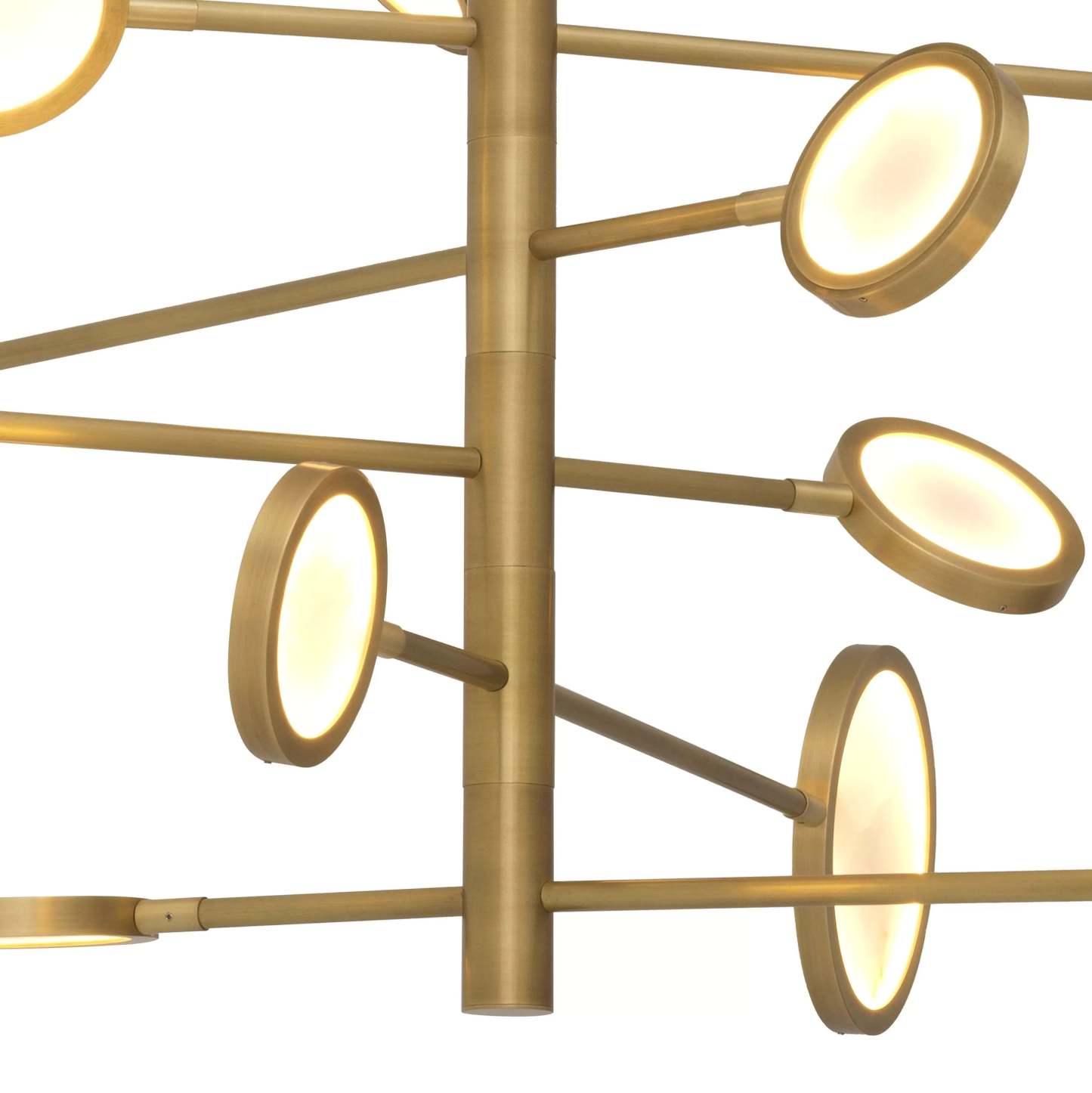 Domani Modern Brass Chandelier - (Antique Brass Finish | Alabaster) - Eichholtz-Sylvia Space