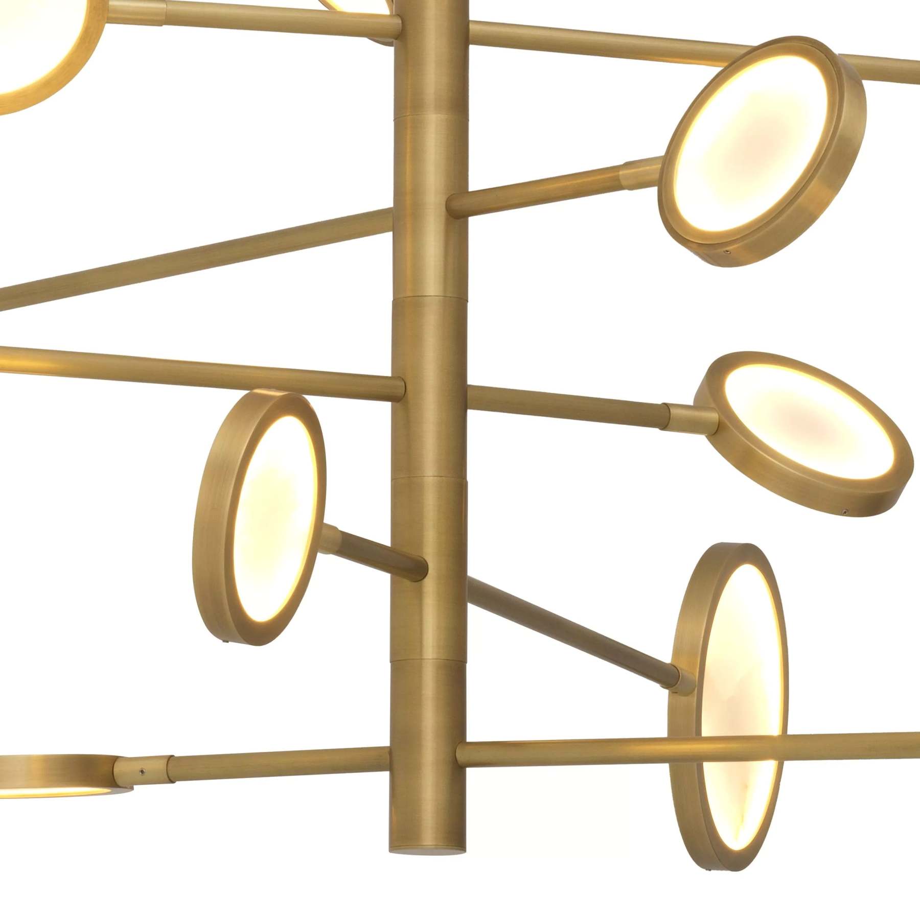 Domani Modern Brass Chandelier - (Antique Brass Finish | Alabaster) - Eichholtz-Sylvia Space