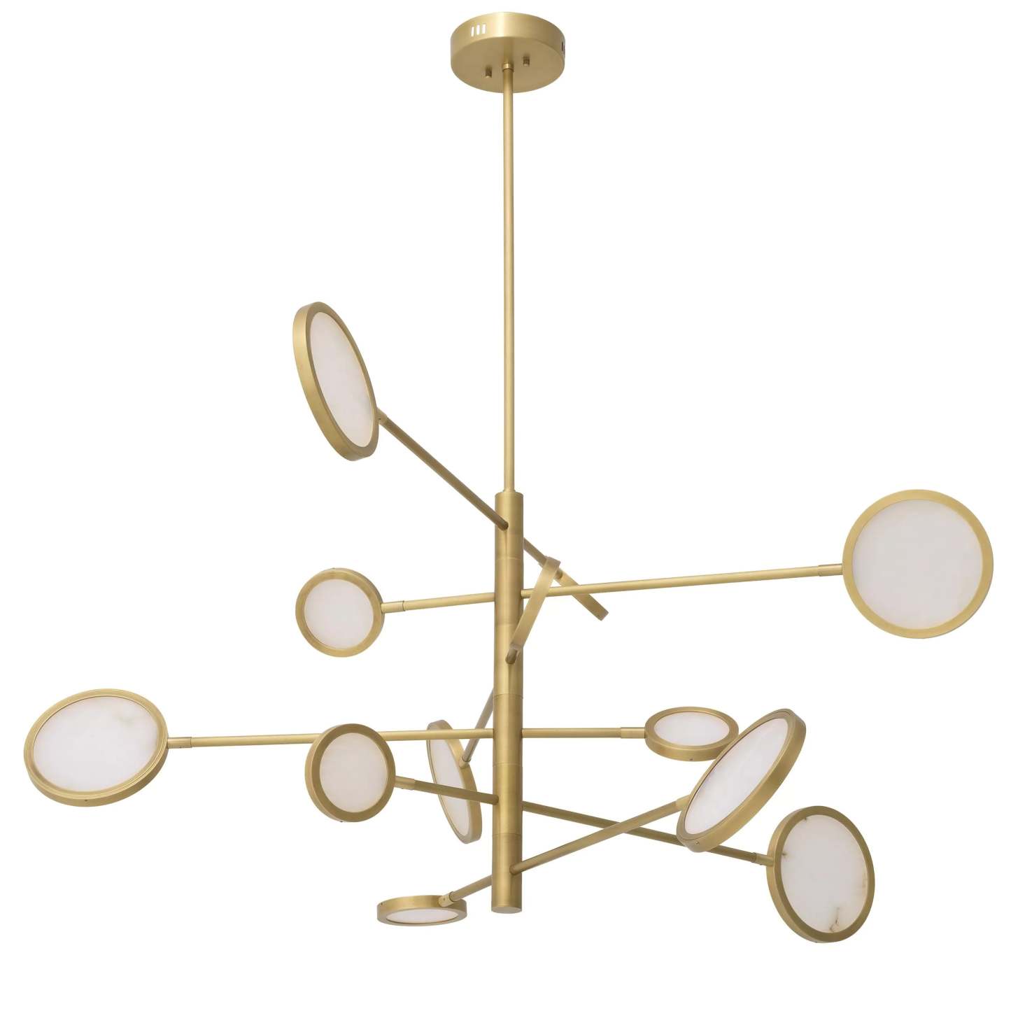 Domani Modern Brass Chandelier - (Antique Brass Finish | Alabaster) - Eichholtz-Sylvia Space