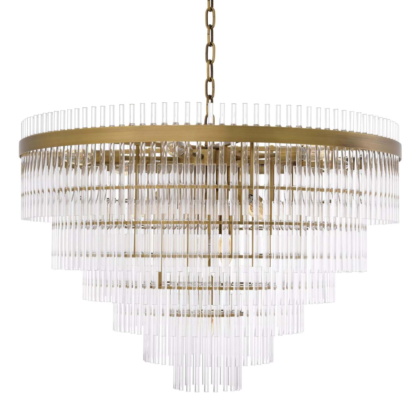 East Single Modern Glass Chandeliers (Antique Brass Finish/Clear Glass) - Eichholtz-Sylvia Space