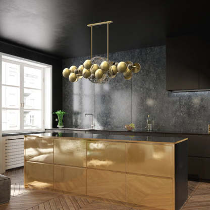 Eclipse 8 Light Modern Chandelier - Villa Lumi-Sylvia Space