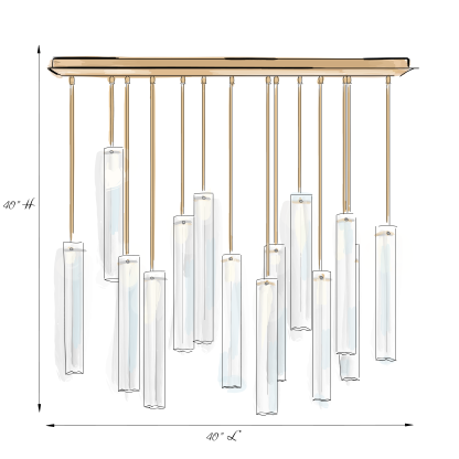Aria Eden Multi Spot Glass Chandelier