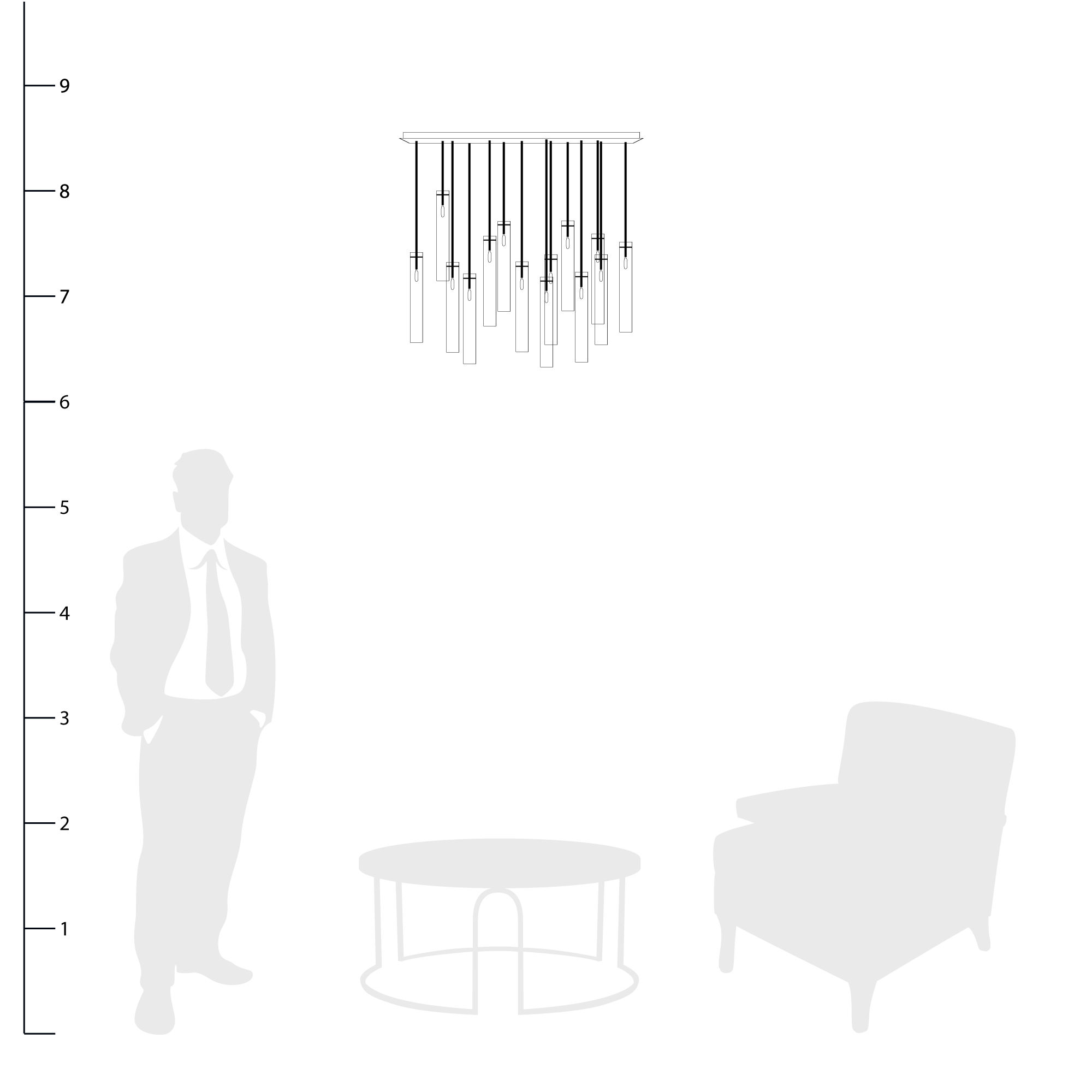 Aria Eden Multi Spot Glass Chandelier