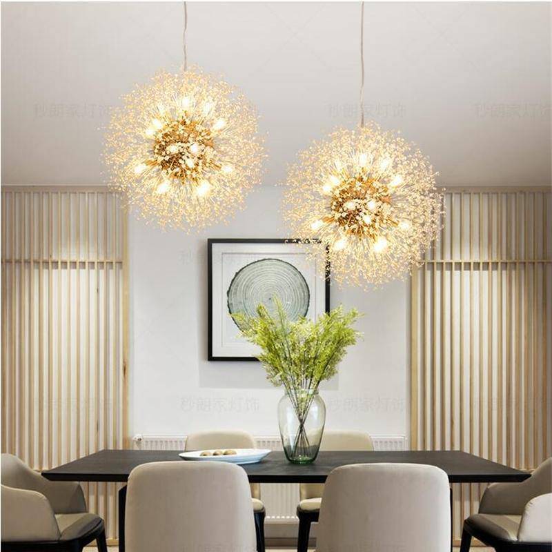 24" Crystal Dandelion Sphere Ceiling Light-Sylvia Space