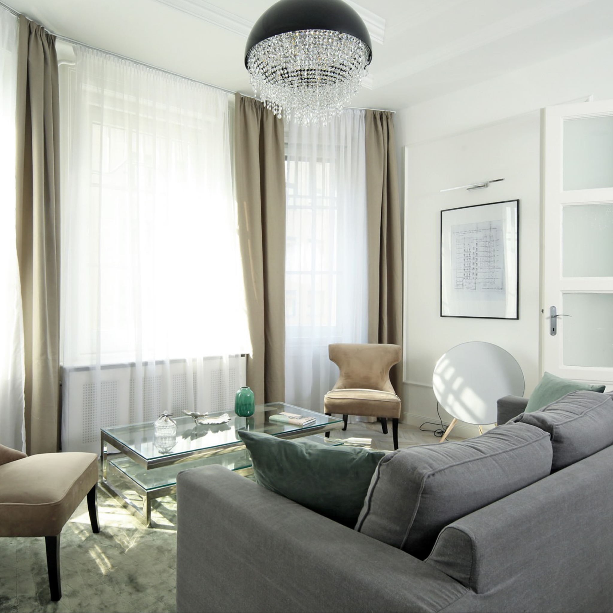 Glitter Ball Modern Glass Chandelier - Luchiante-Sylvia Space