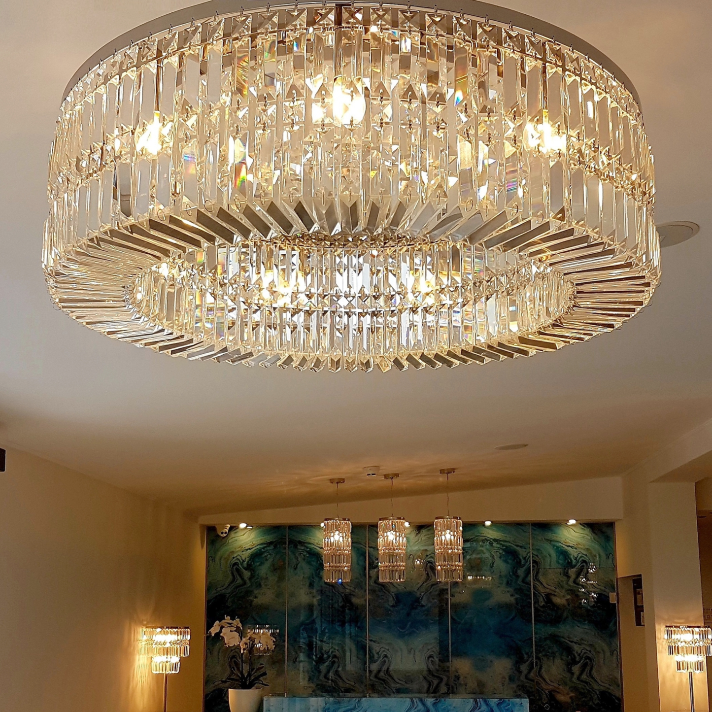Glitter Ring Modern Glass Chandelier - Luchiante-Sylvia Space