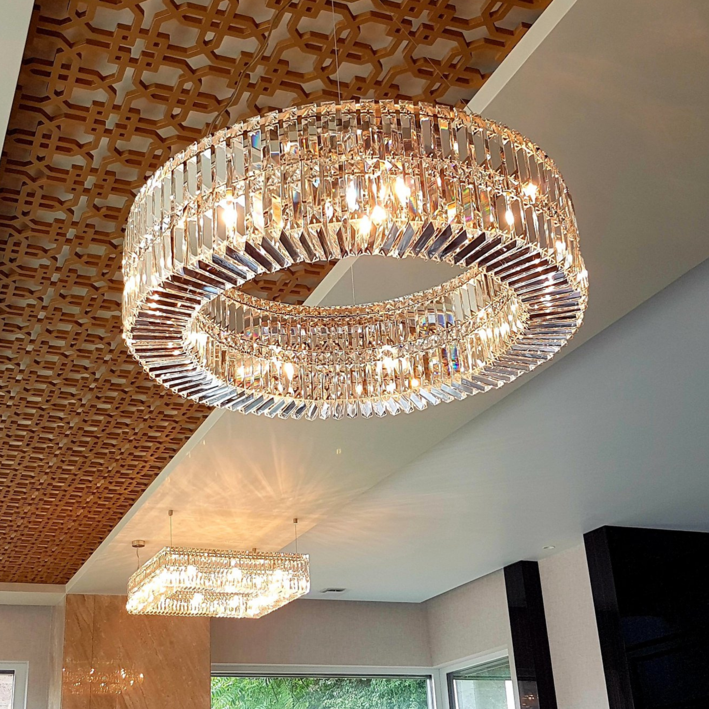 Glitter Ring Modern Glass Chandelier - Luchiante-Sylvia Space