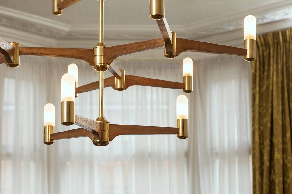 Guinevere 12 Light Modern Brass Chandelier - Joe Scog-Sylvia Space
