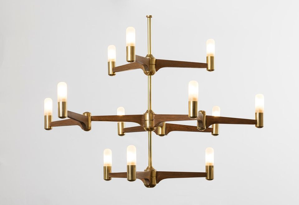 Guinevere 12 Light Modern Brass Chandelier - Joe Scog-Sylvia Space