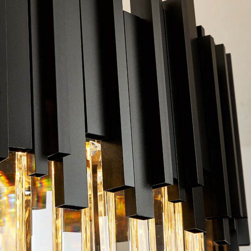 Gio Crystal Chandelier, Black-Sylvia Space
