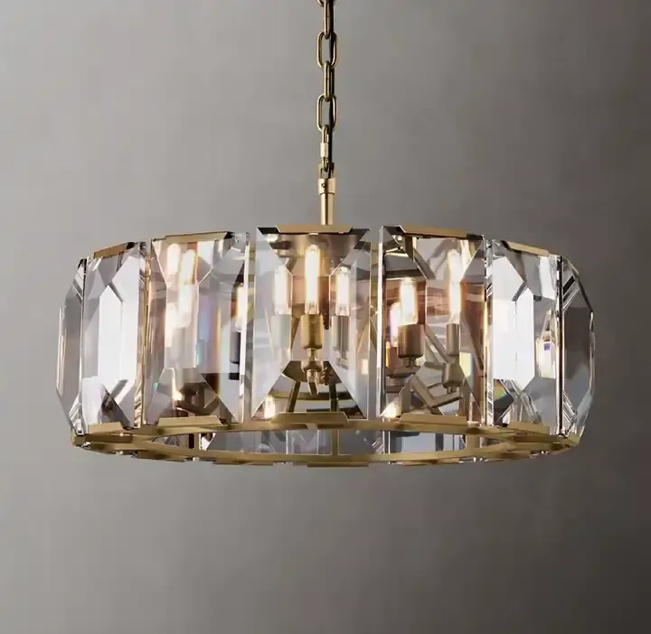 Halow Faceted Crystal Round Chandelier 31"