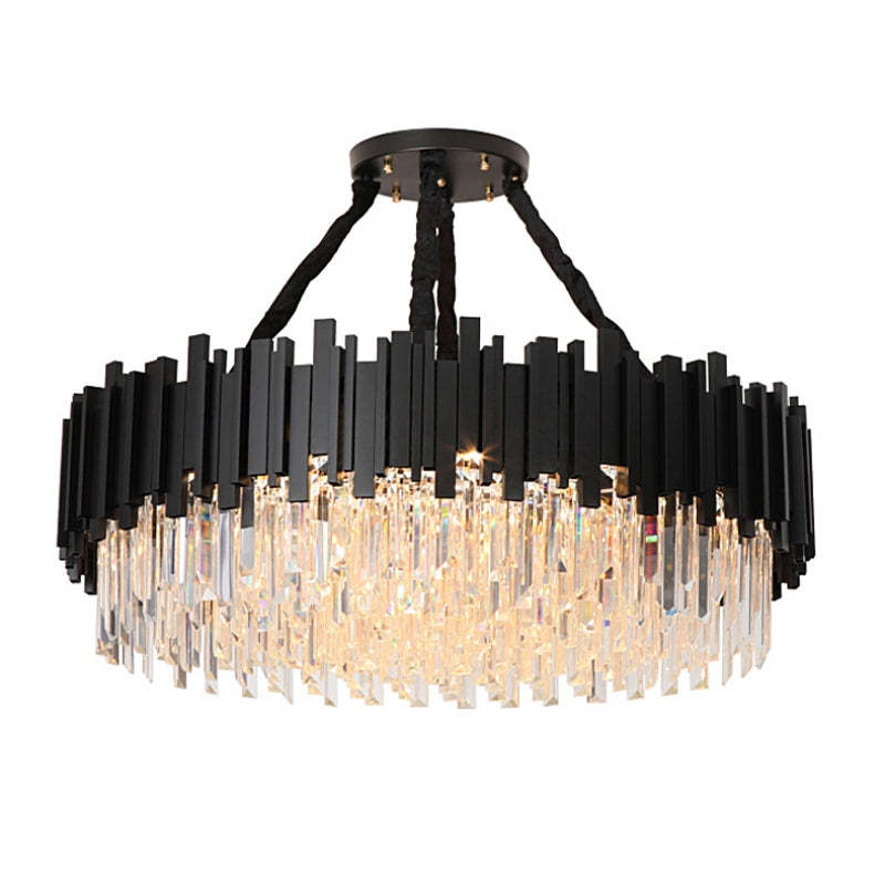 Gio Crystal Chandelier, Black-Sylvia Space