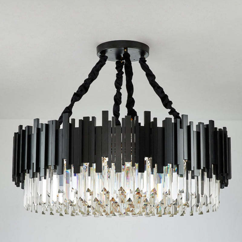 Gio Crystal Chandelier, Black-Sylvia Space
